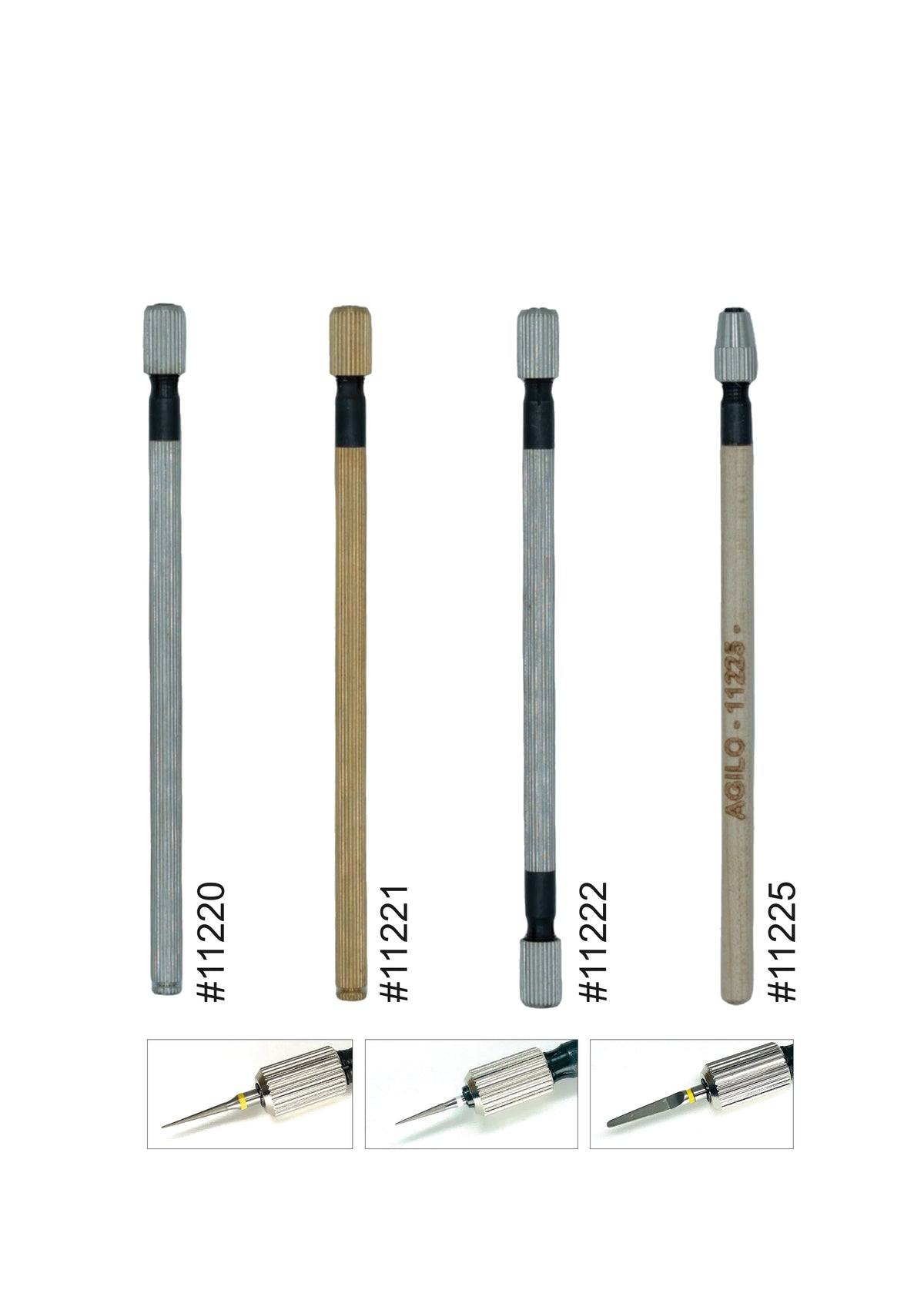 Slender Pin Vises 130x6mm