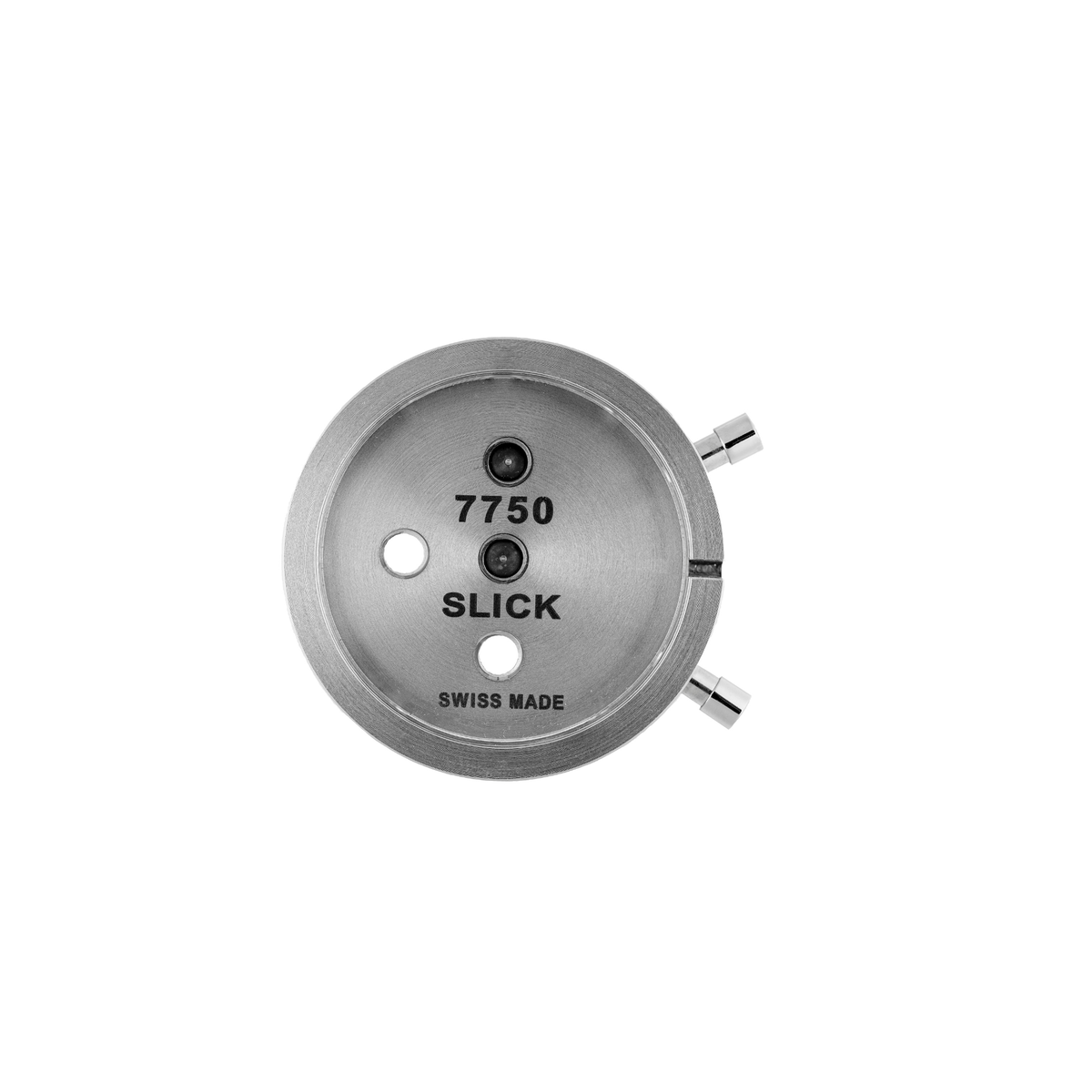 Nickel-plated brass mounting bracket with support screws and two SLICK pushbuttons