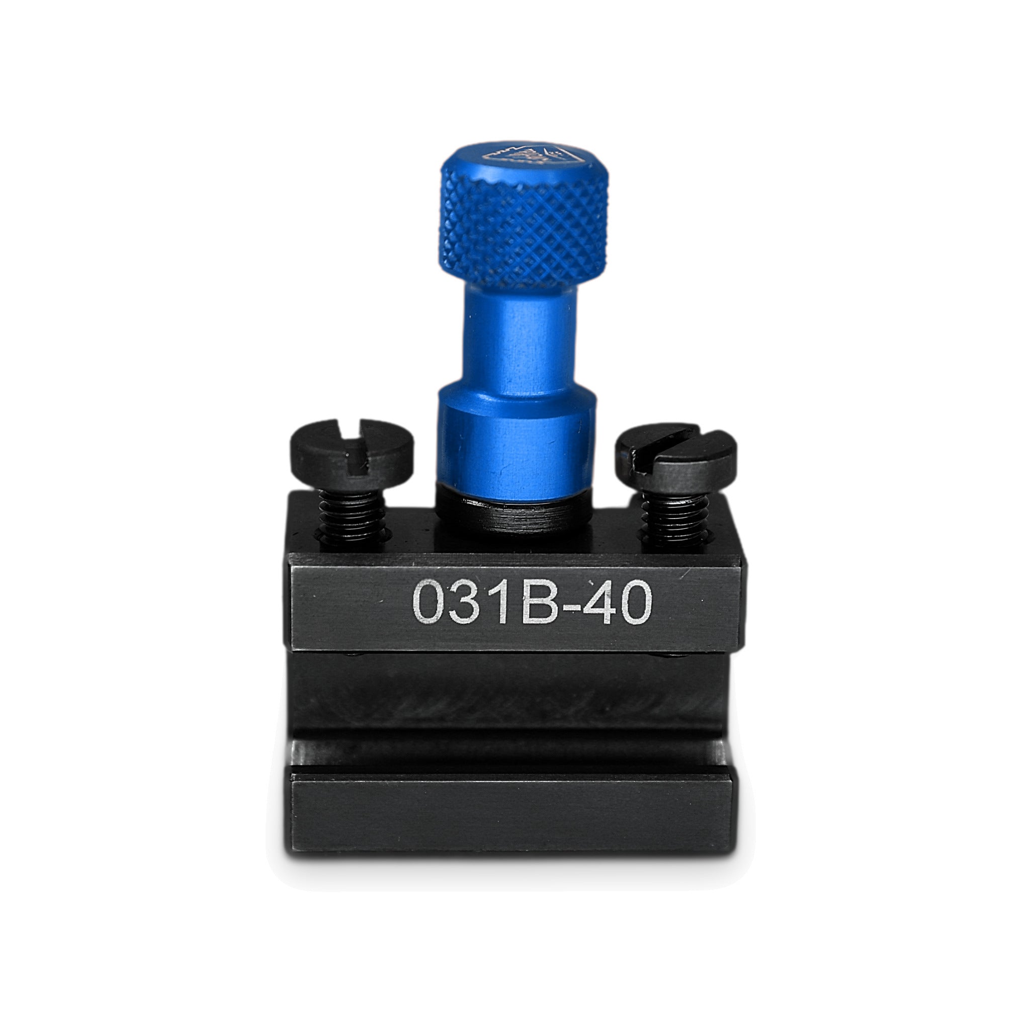 Porte-outil Tripan® 031B-40 avec écrou de réglage bleu vu de face