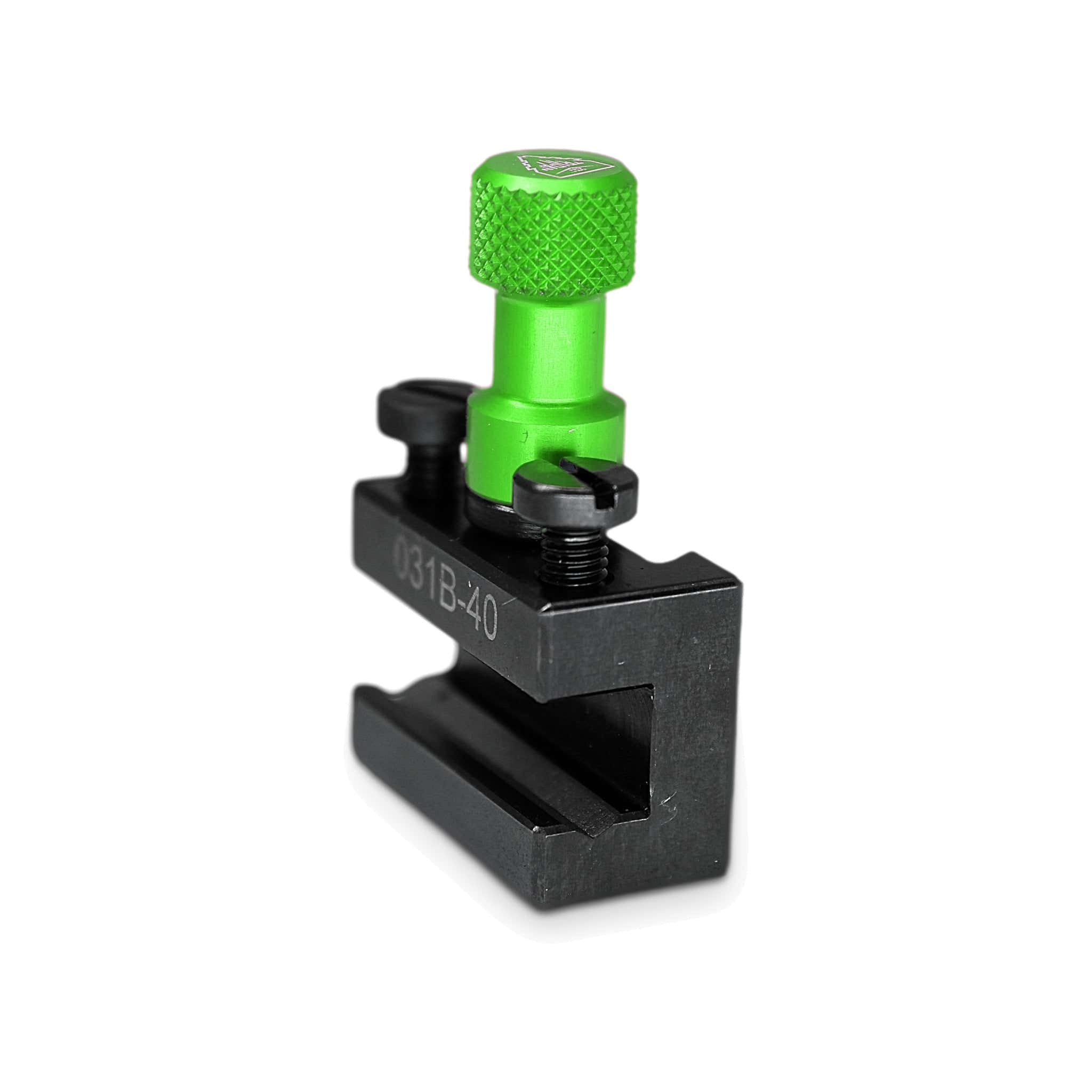 Porte-outil Tripan® 031B-40 avec écrou de réglage vert vu de trois quarts