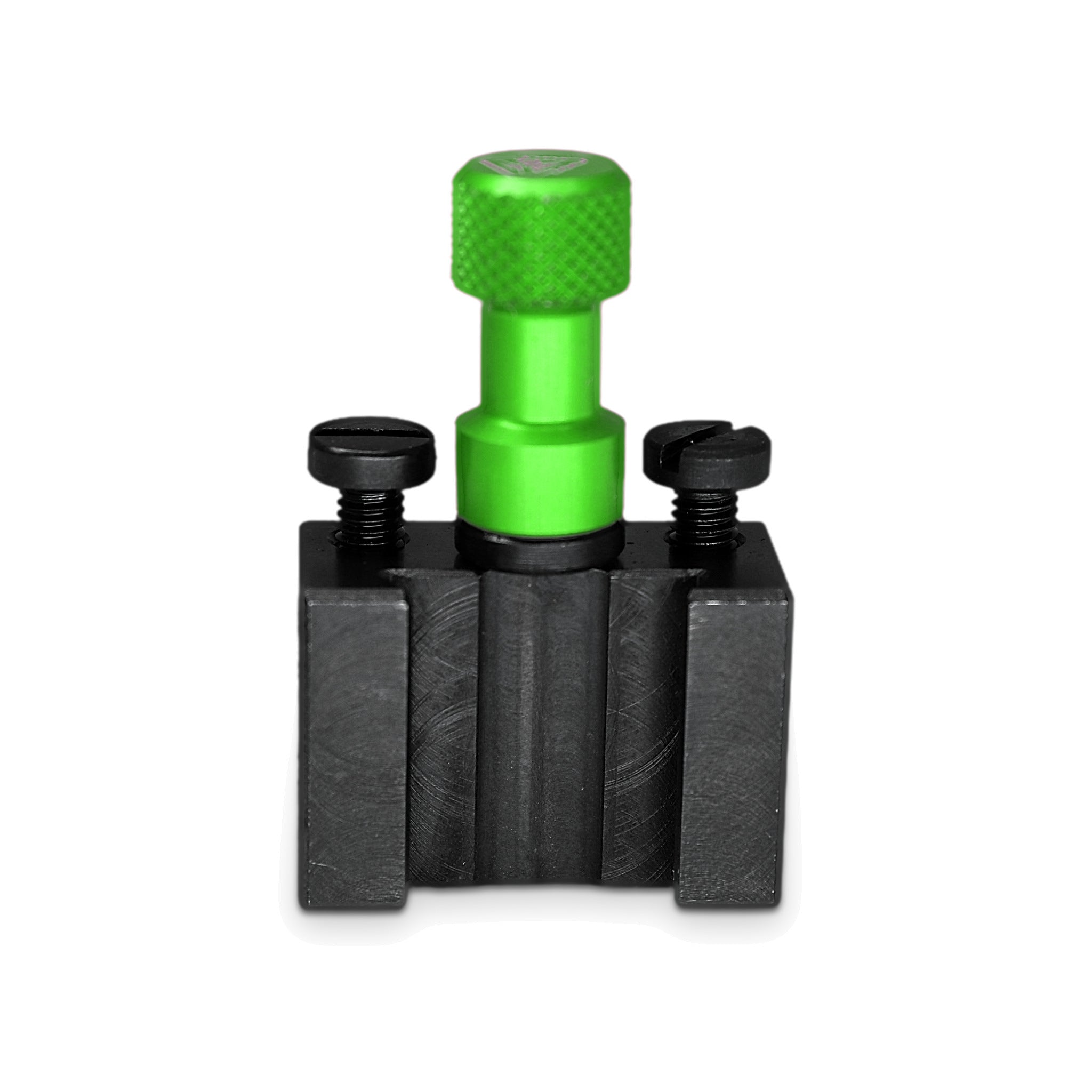 Porte-outil Tripan® 031B-40 avec écrou de réglage vert vu de face, côté rainure de logement