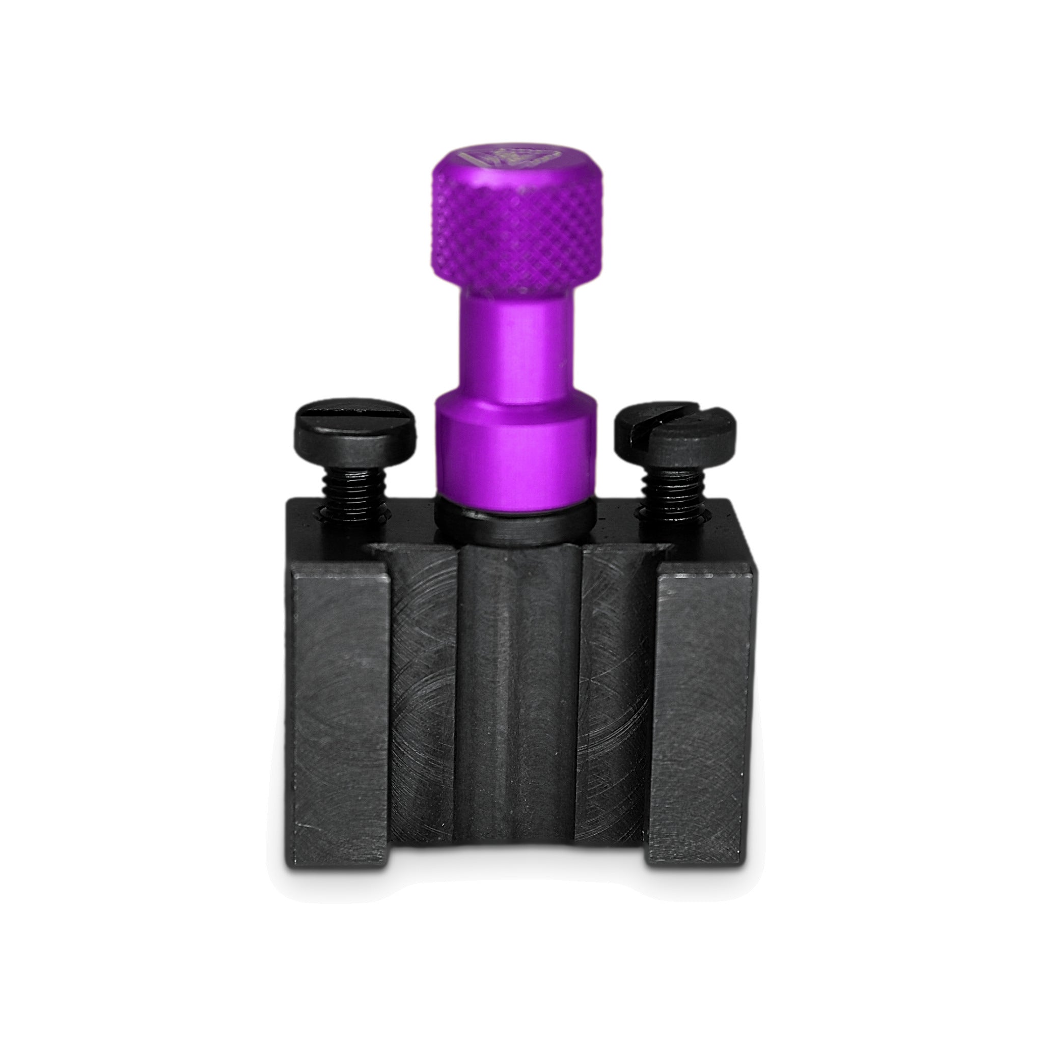Porte-outil Tripan® 031B-40 avec écrou de réglage violet vu de face, côté rainure de logement