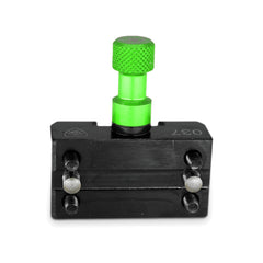 Conjunto portaherramientas Tripan® 037 con tuerca de ajuste verde, visto de frente, lado de los pasadores de posicionamiento