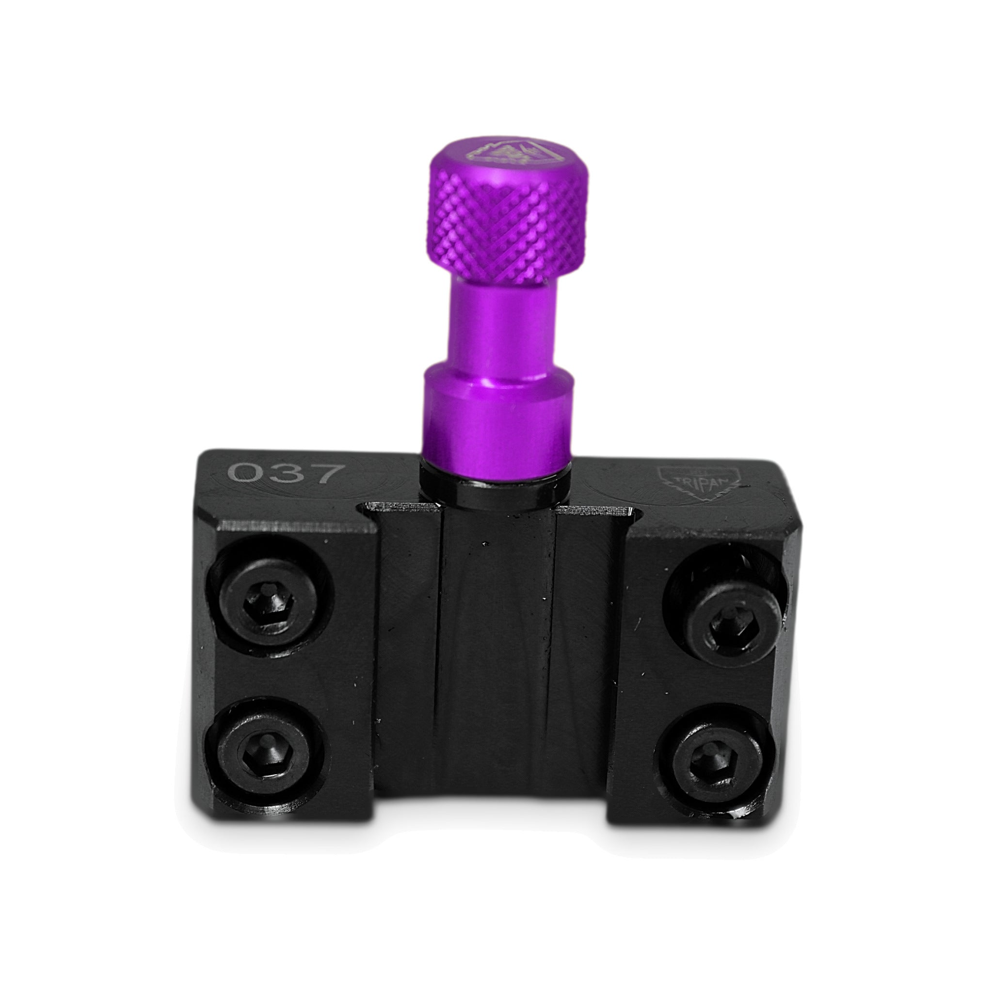 Conjunto portaherramientas Tripan® 037 con tuerca de ajuste violeta, visto de frente, lado de los tornillos de apriete