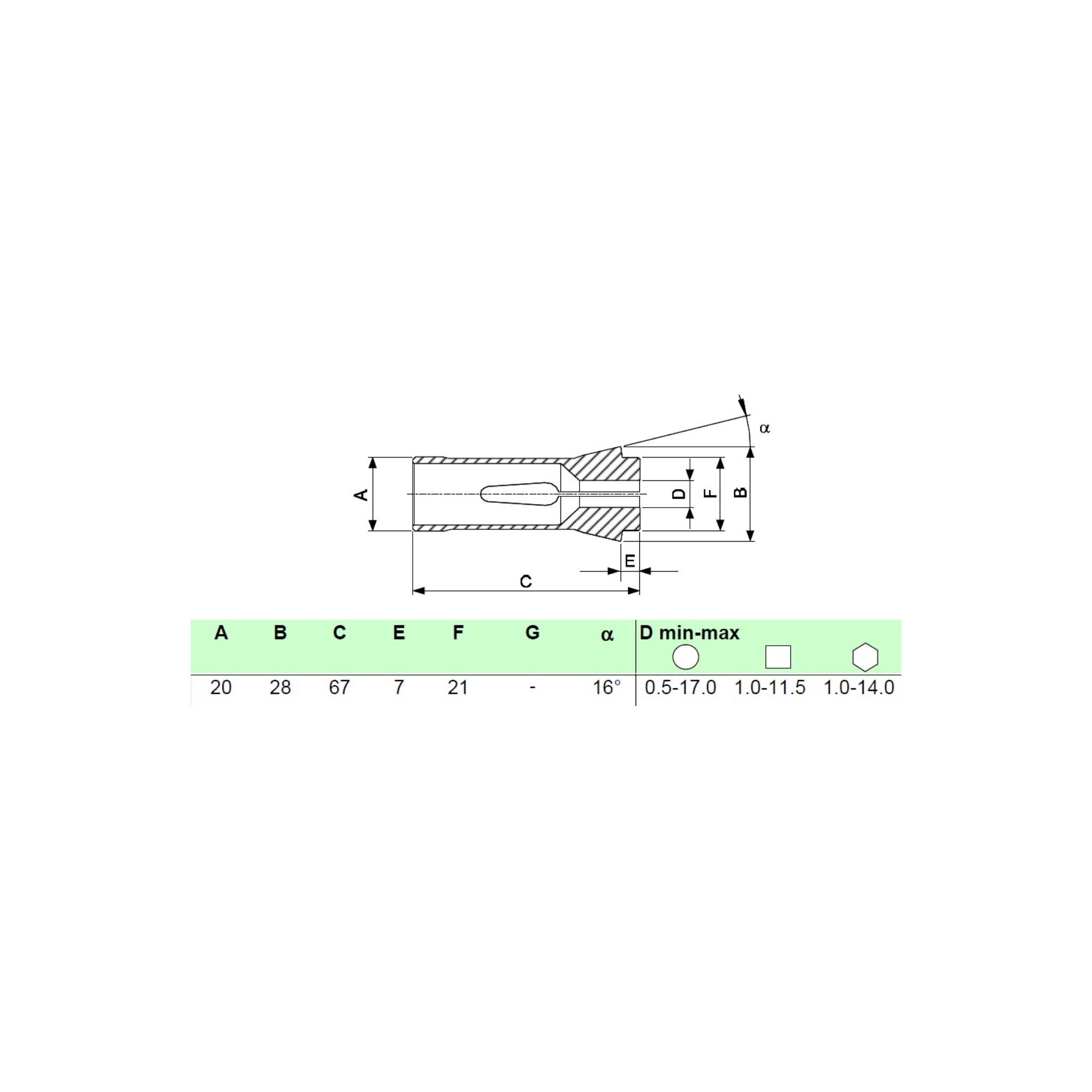 SCHAUBLIN F20 Dead Length Collet – Square / Ref. 76-00087