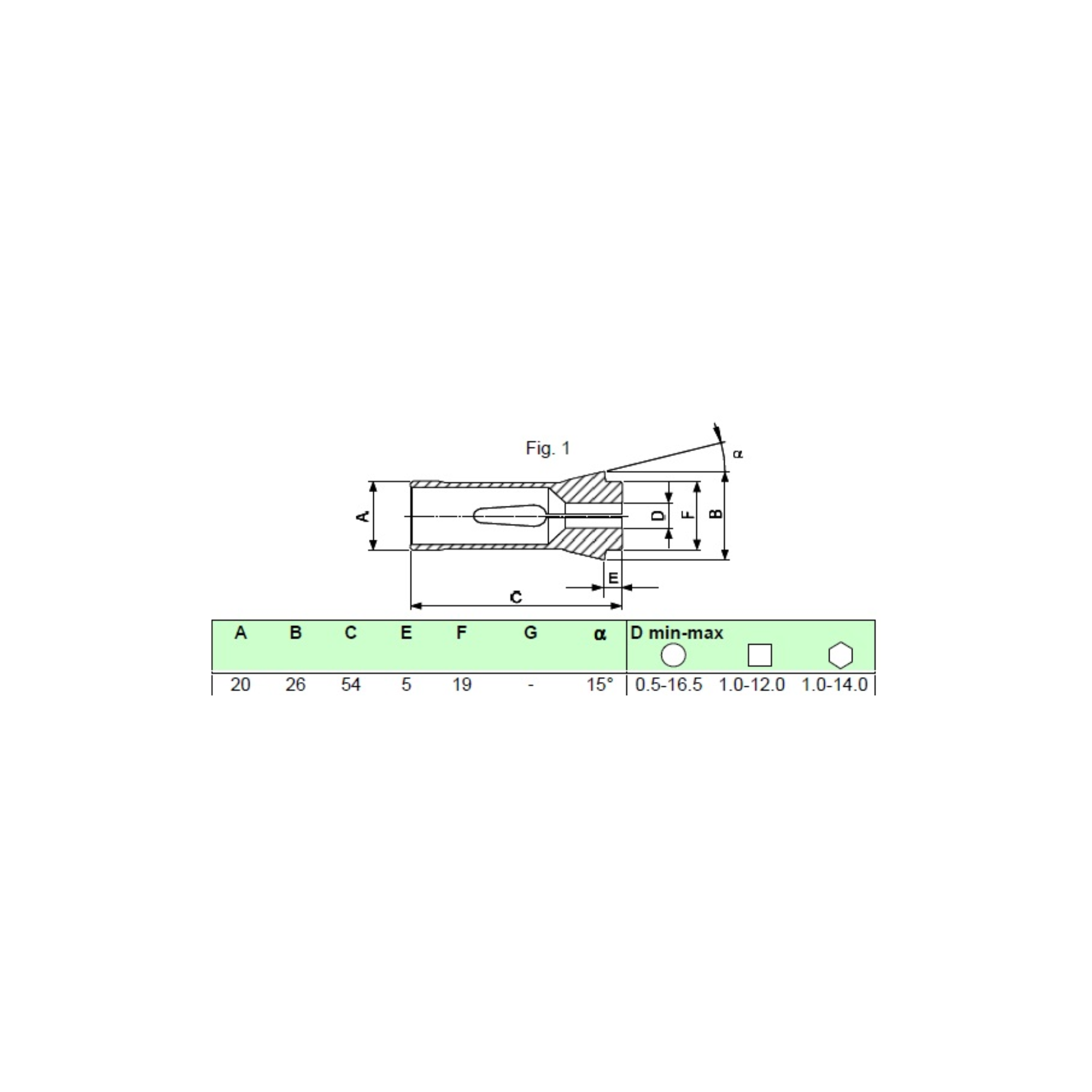 SCHAUBLIN F20 / 76-00201 Square Push-Type Collet