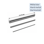 AZUREA hard metal pin gauges without handle L 15 mm progression 0.01