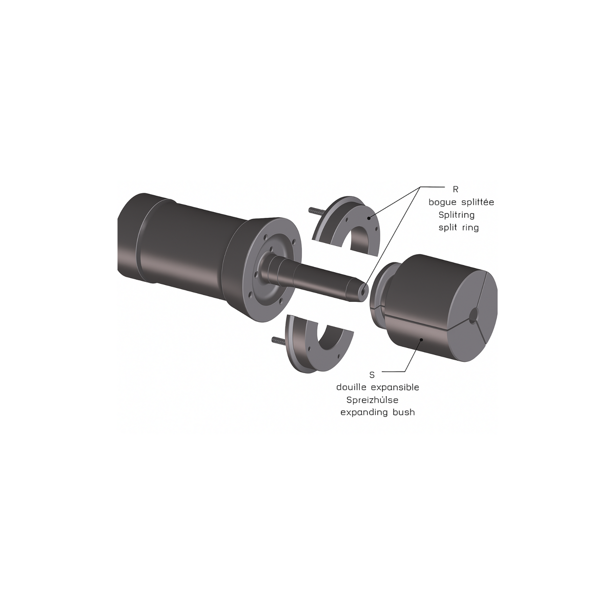 Arbors for interchangeable expanding bushes "SCHAUBLIN" F25