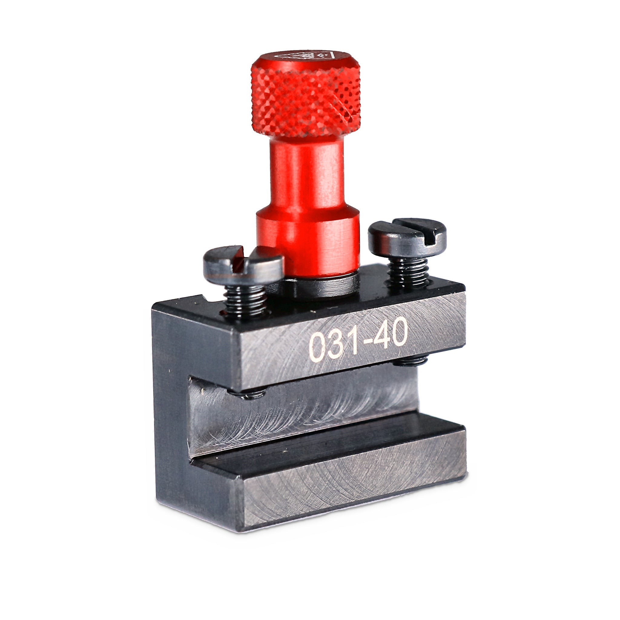 Porte-outil Tripan® 031-40 avec écrou de réglage rouge vu de trois quarts
