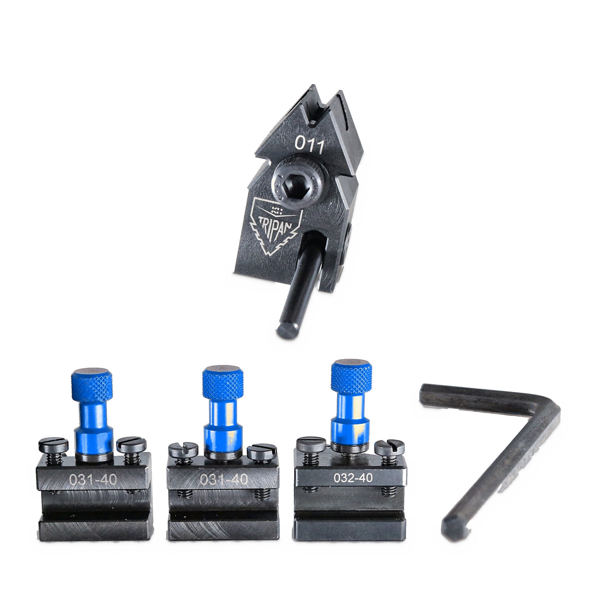 Coffret Watchmaker PRO Tripan® Série 00 avec écrous de réglage bleus, vue de face