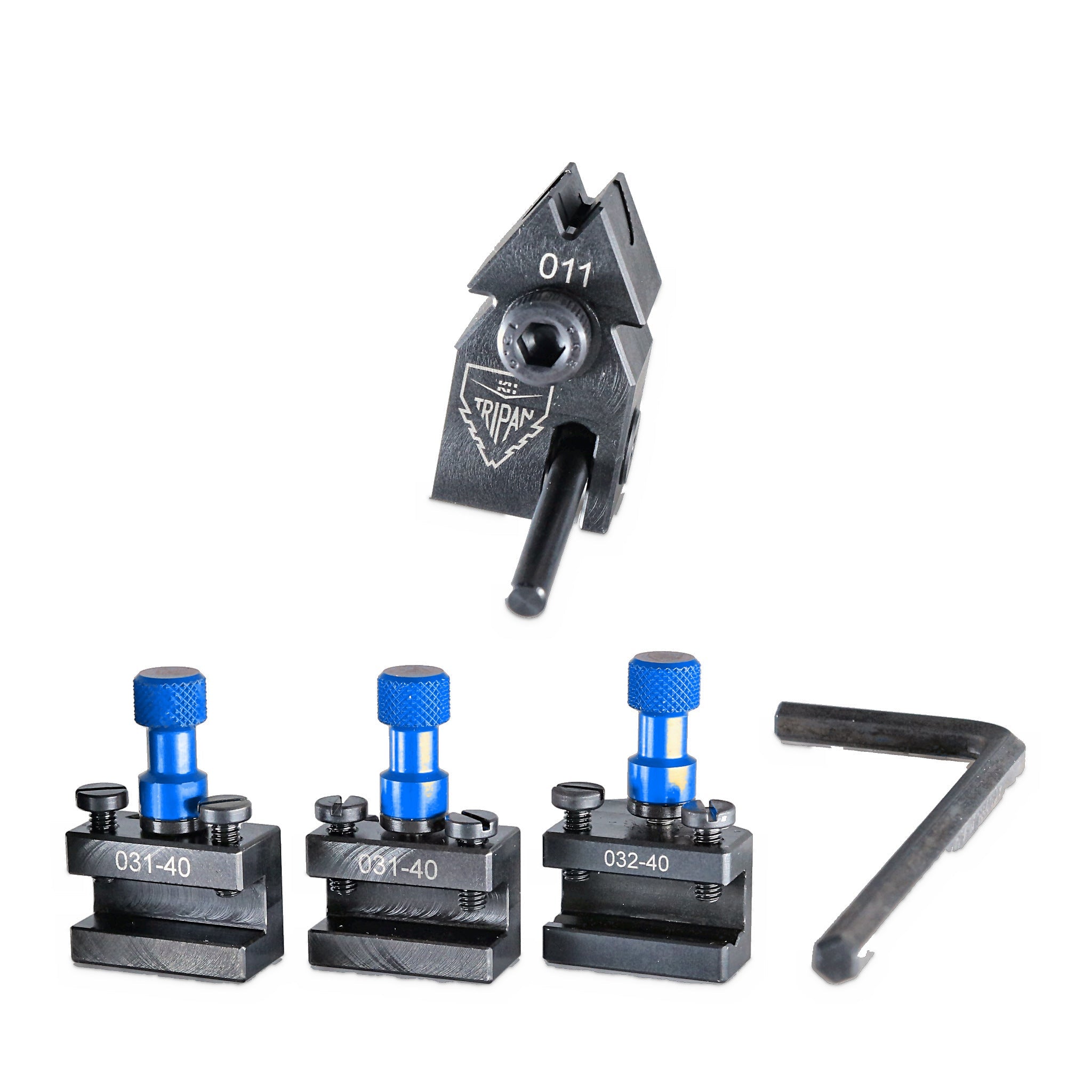 Coffret Watchmaker PRO Tripan® Série 00 avec écrous de réglage bleus, vue de trois quarts