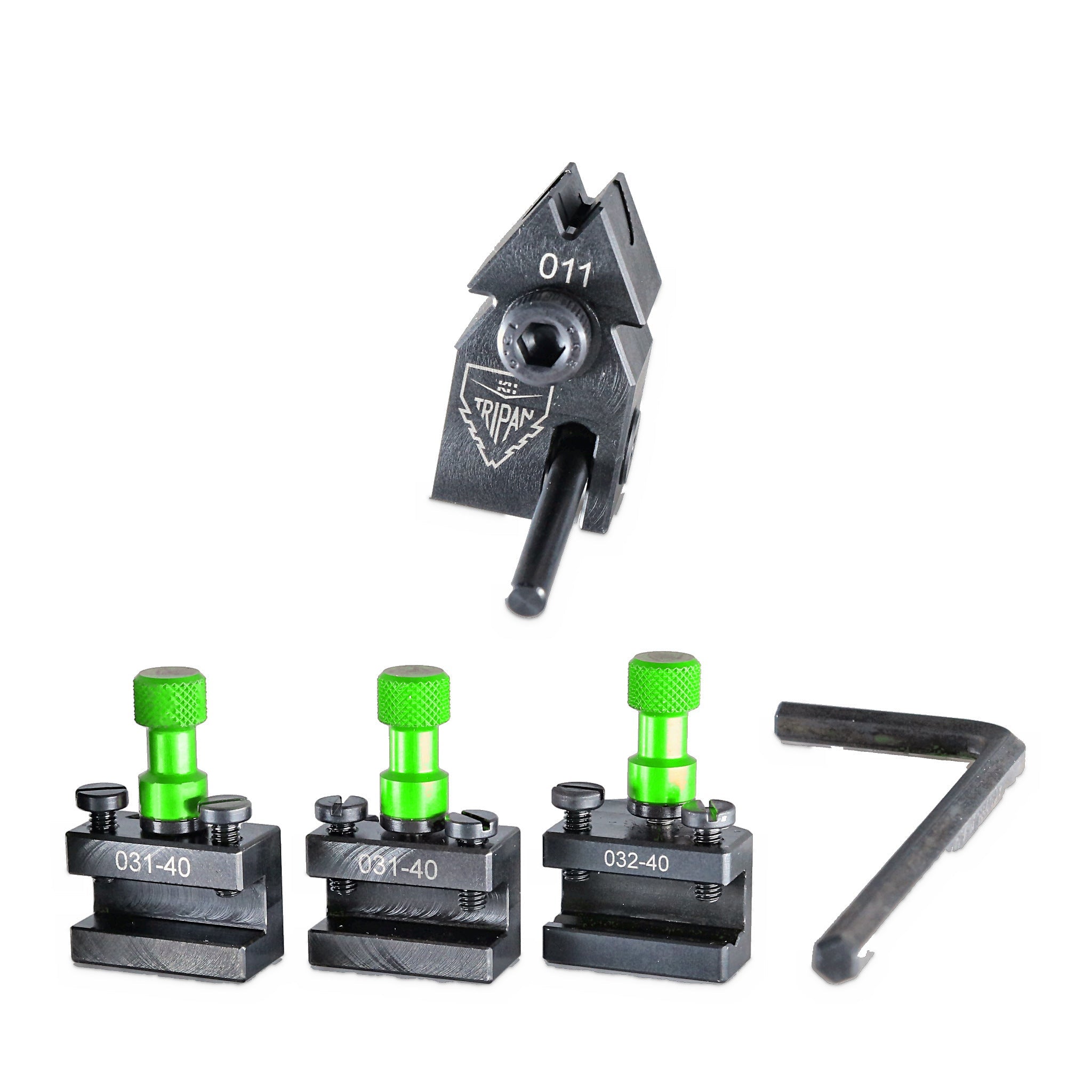 Coffret Watchmaker PRO Tripan® Série 00 avec écrous de réglage verts, vue de trois quarts
