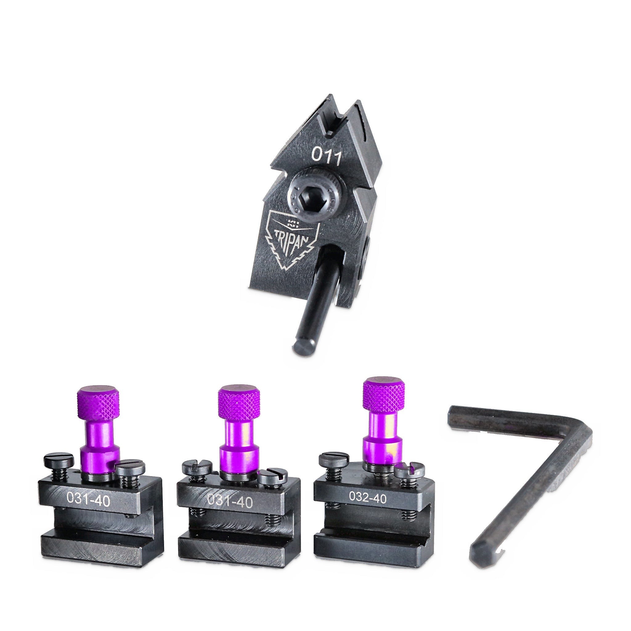 Coffret Watchmaker PRO Tripan® Série 00 avec écrous de réglage violets, vue de trois quarts