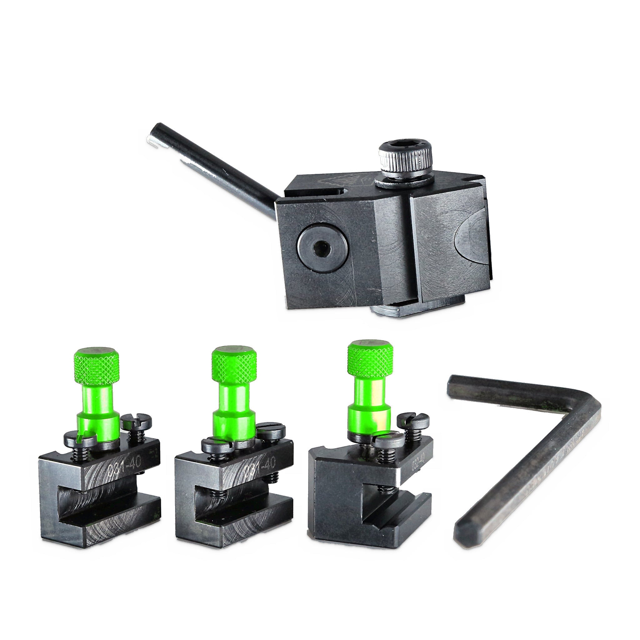 Coffret Watchmaker PRO Tripan® Série 00 avec écrous de réglage verts, ensemble de serrage 011 avec son levier