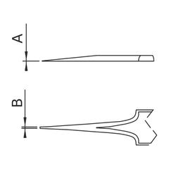 Schéma des pointes – Brucelles pointes super fines type 5 Dumont