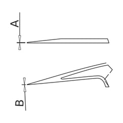 Schéma des pointes – Brucelles pointes obliques type 5A Dumont