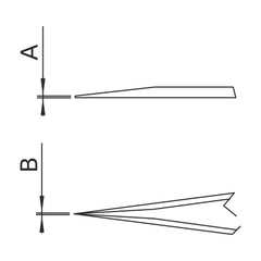 Schéma des pointes – Brucelles ESD pointes diamantées type 1 Dumont