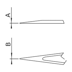 Tip diagram – ESD tweezers with grip sleeve, short version with fine tips, type 3C SA Dumont
