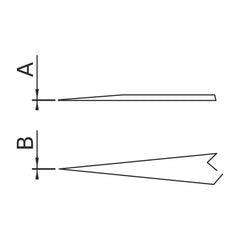 Schéma des pointes – Brucelles pointes fortes type PP Dumont