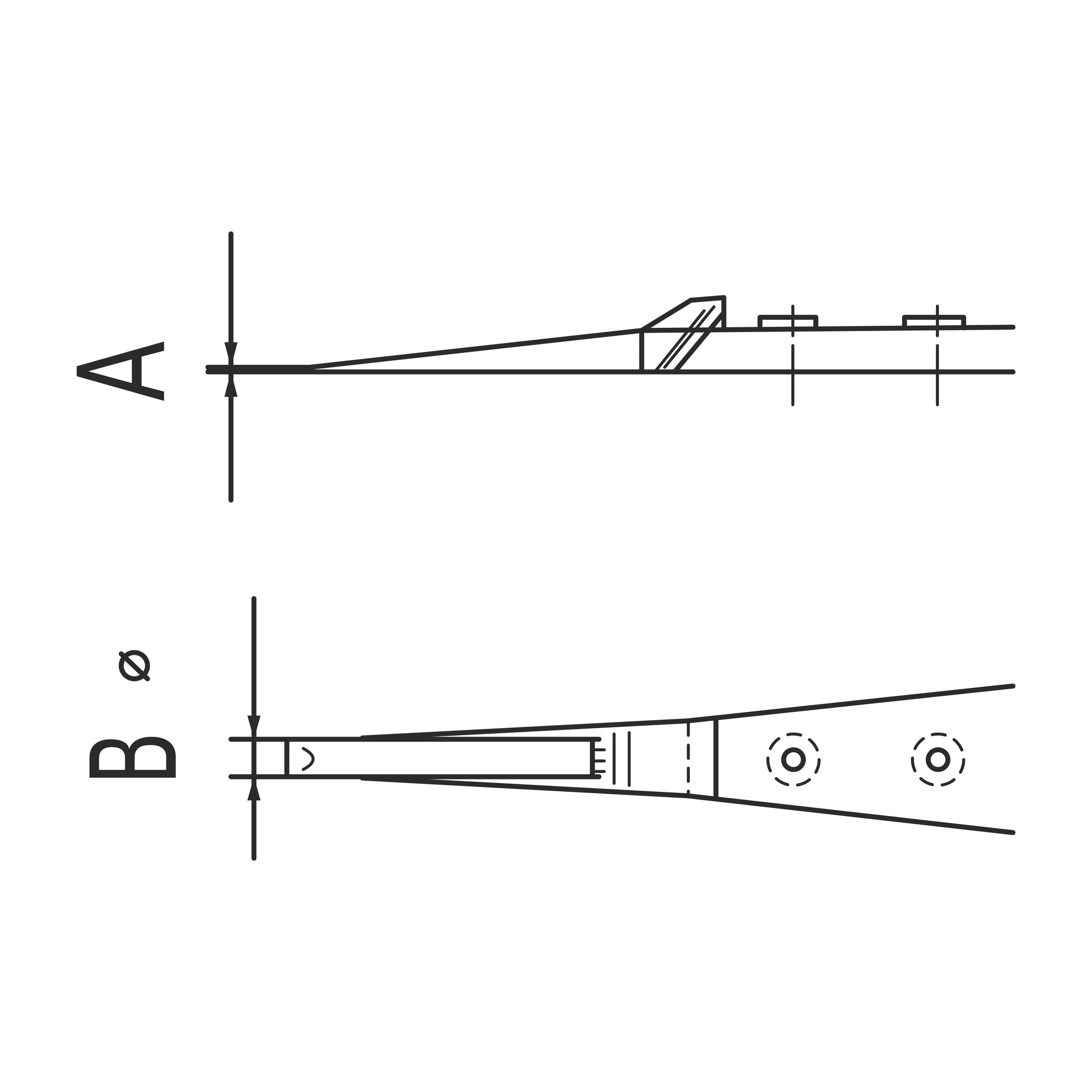 Schéma des pointes – Brucelles WA pointes buis type FSP Dumont