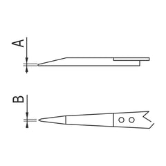 Tip diagram – WA tweezers with ceramic tips type CA275 Dumont