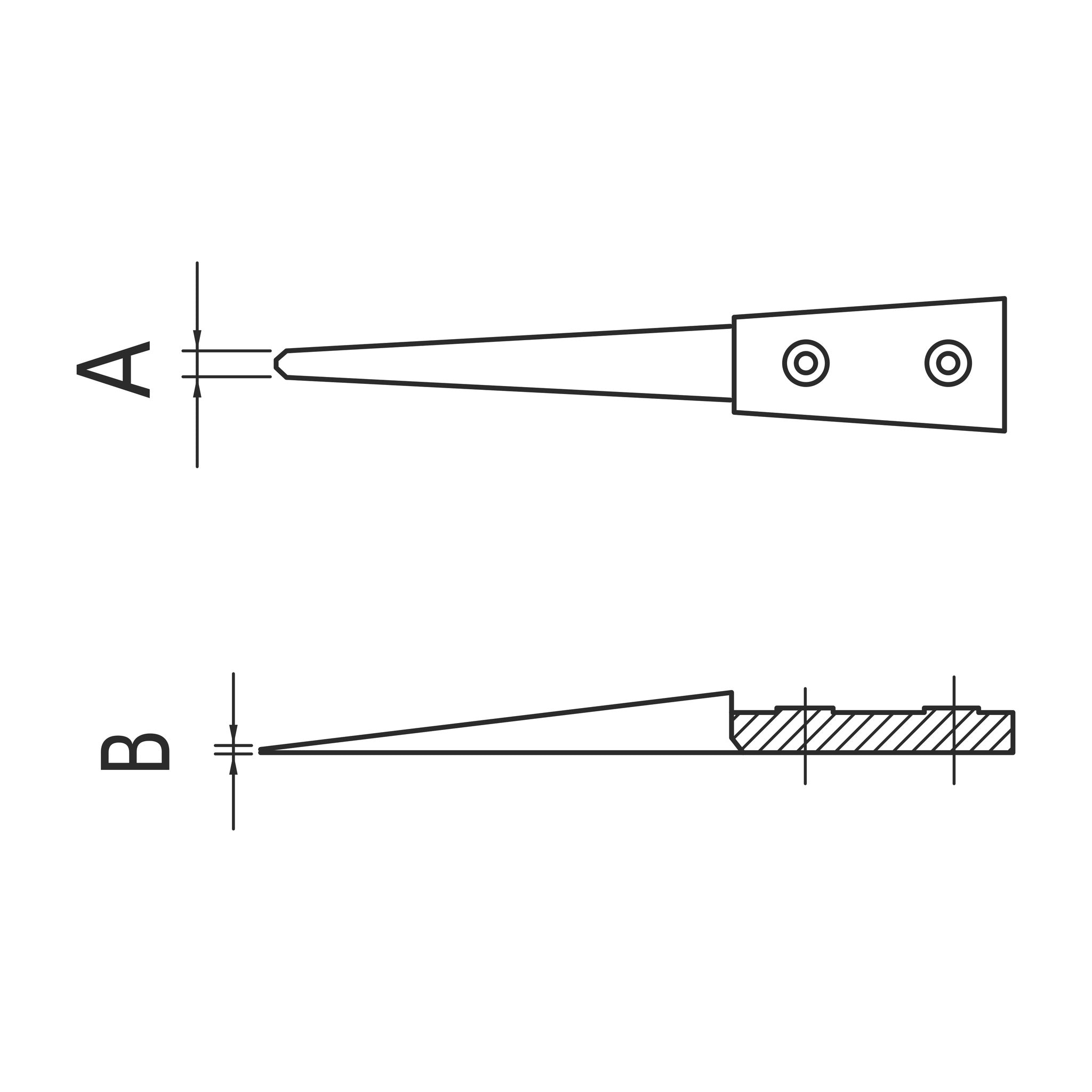 Tip diagram – WA tweezers with Delrin tips type 17 Dumont