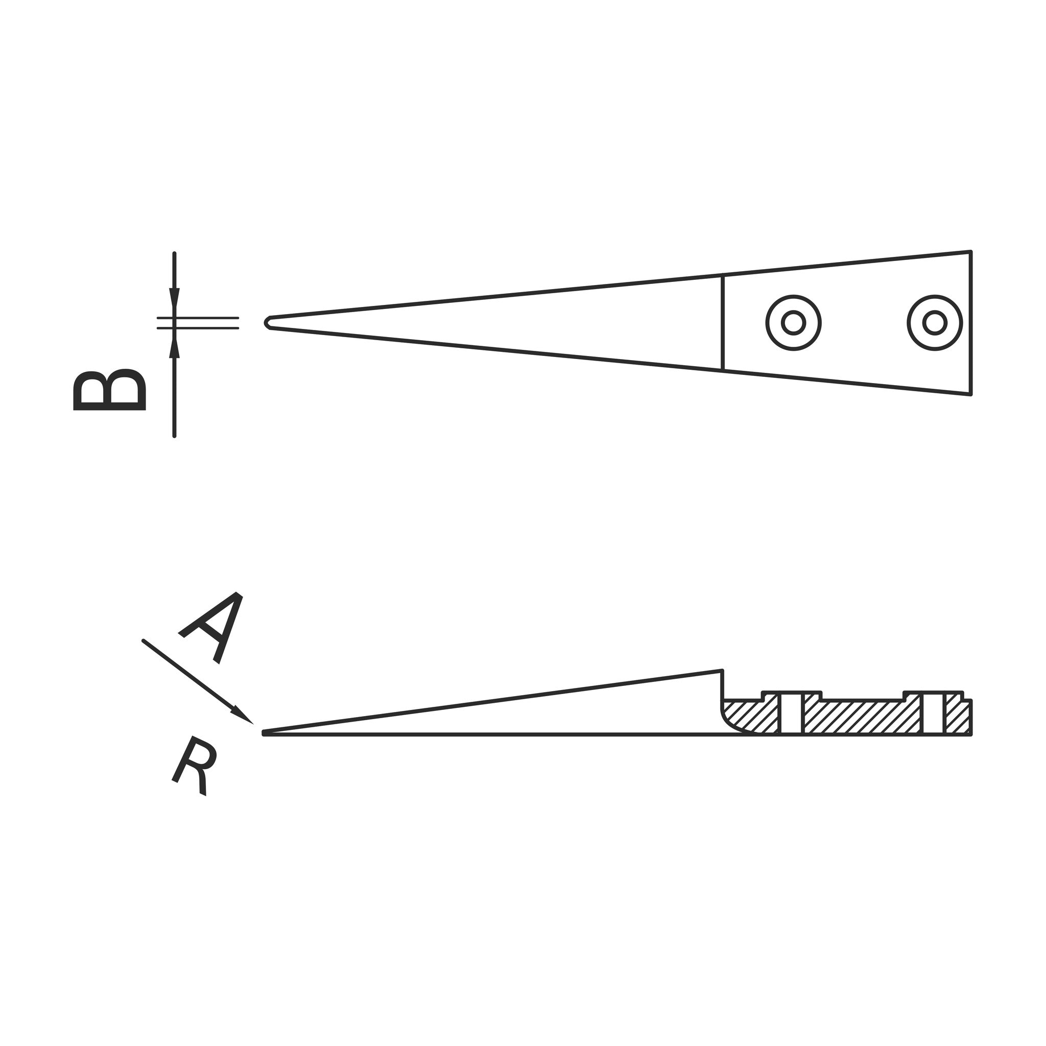 Tip diagram – WA tweezers with Delrin tips type 4 Dumont