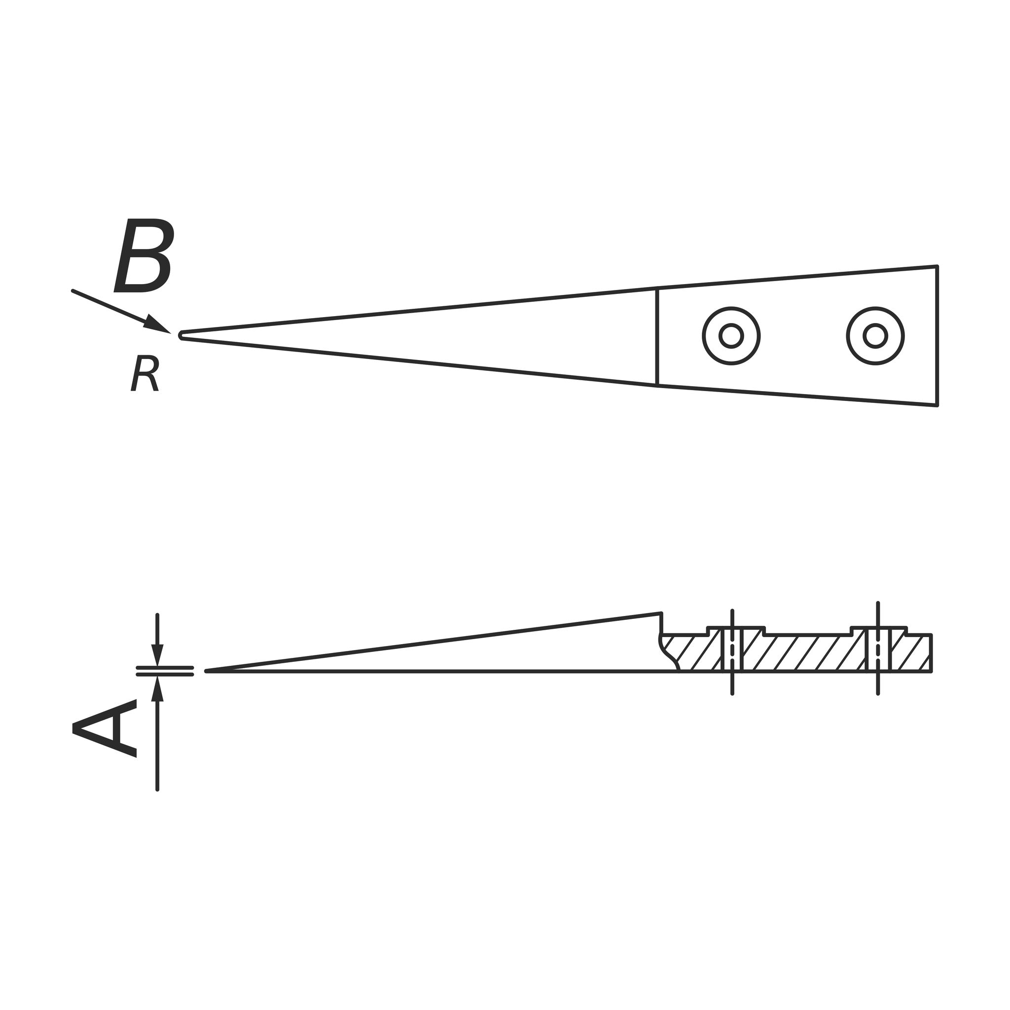Tip diagram – WA tweezers with ESD tips type 15 Dumont