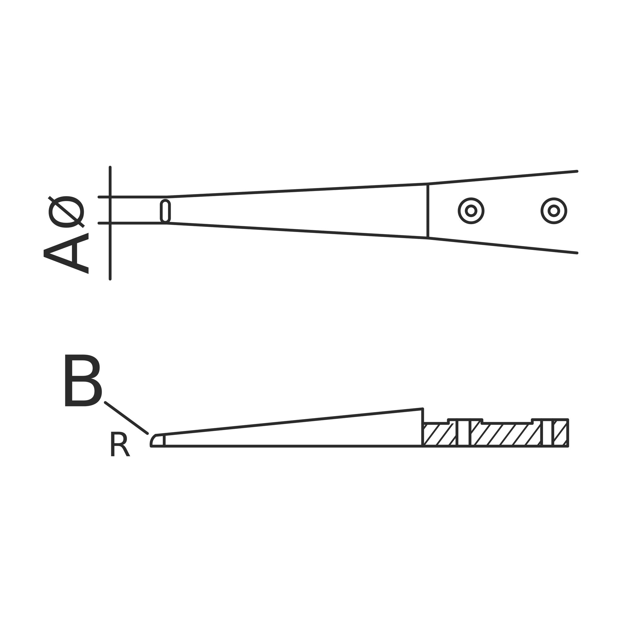 Tip diagram – WA tweezers with standard tips type 2 Dumont