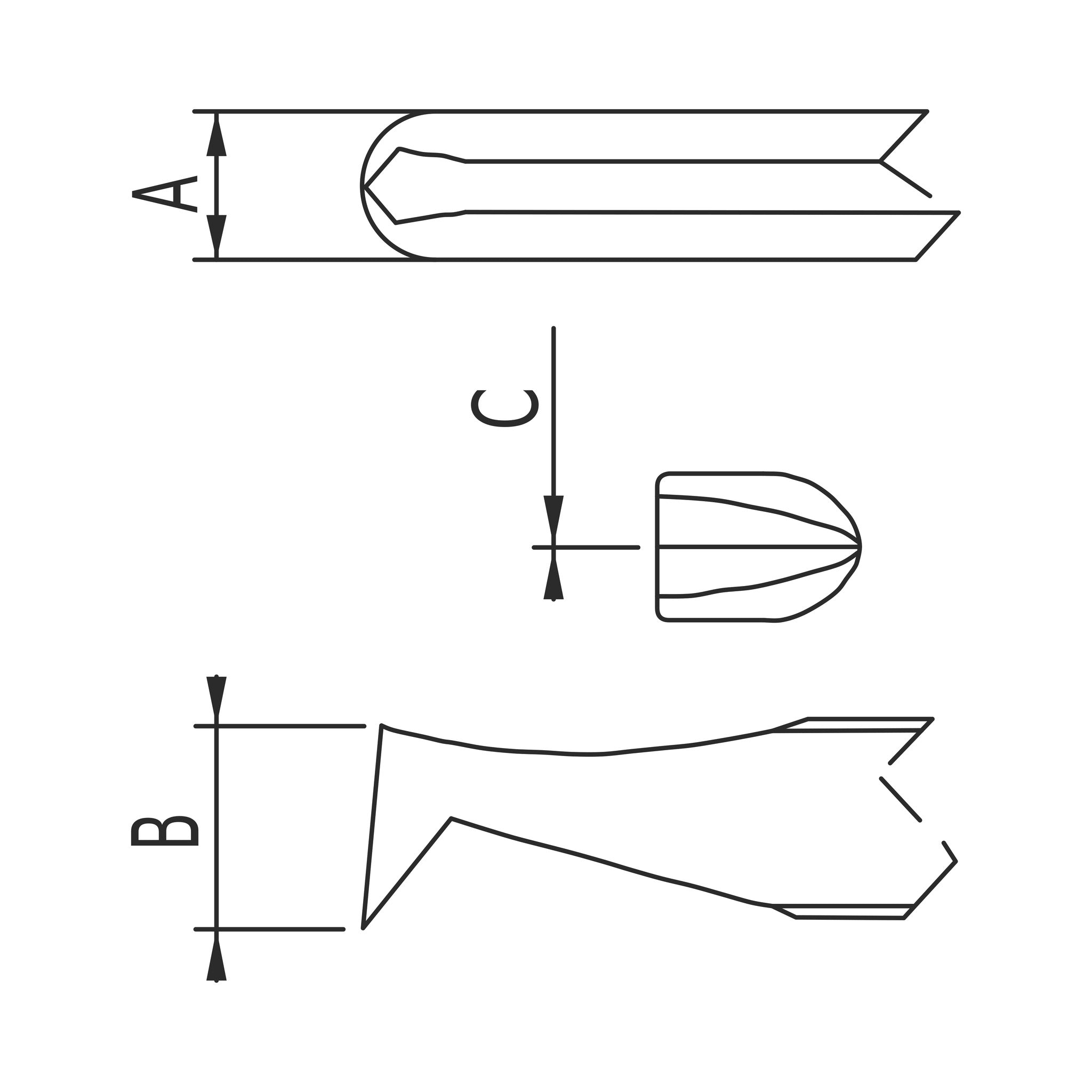 Schéma des pointes – Brucelles coupantes type 15A Dumont