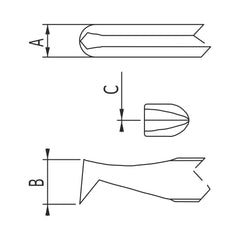 Schéma des pointes – Brucelles coupantes type 15A Dumont