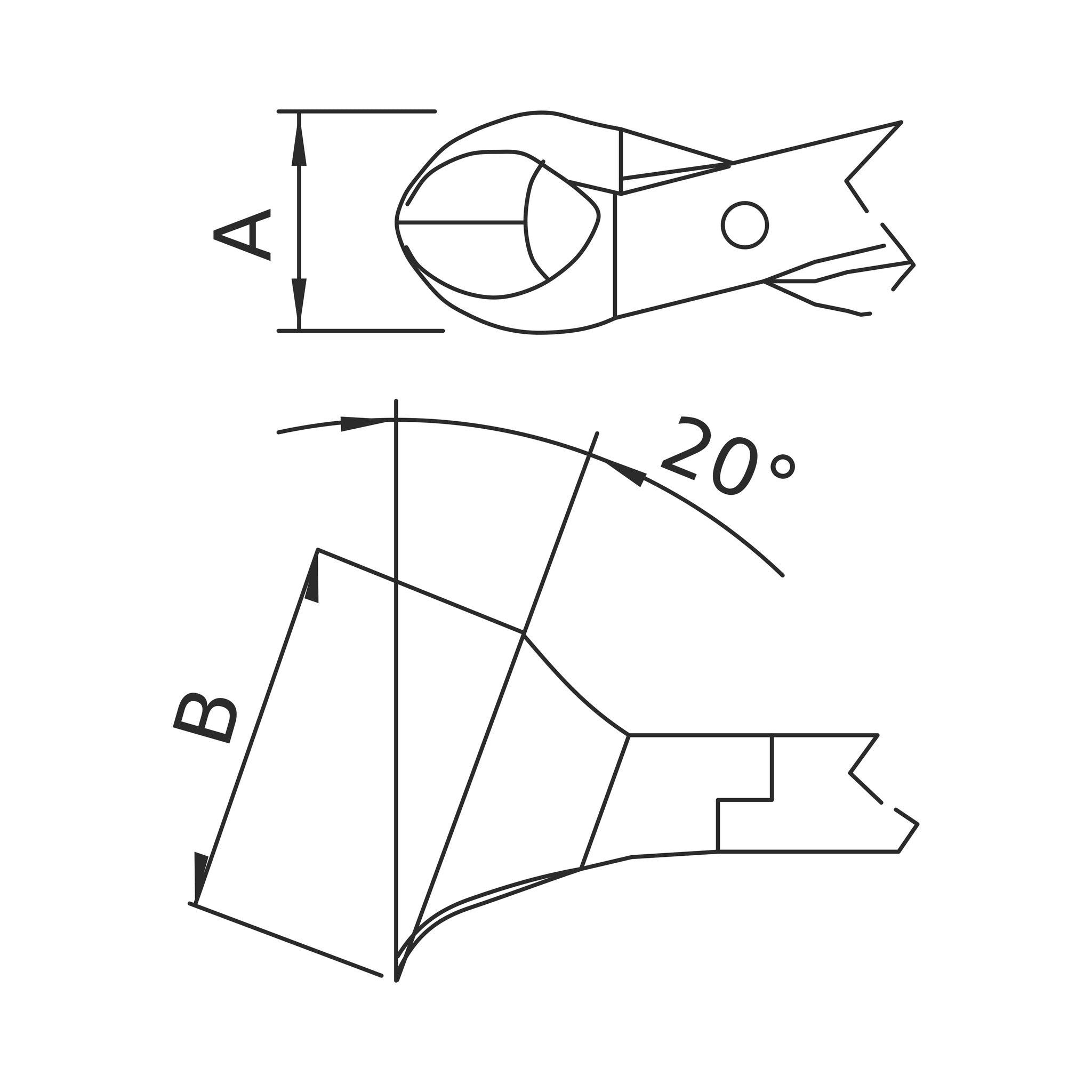 Schéma des pointes – Brucelles coupantes type 17 Dumont