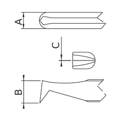 Schéma des pointes – Brucelles coupantes ESD type 15A Dumont