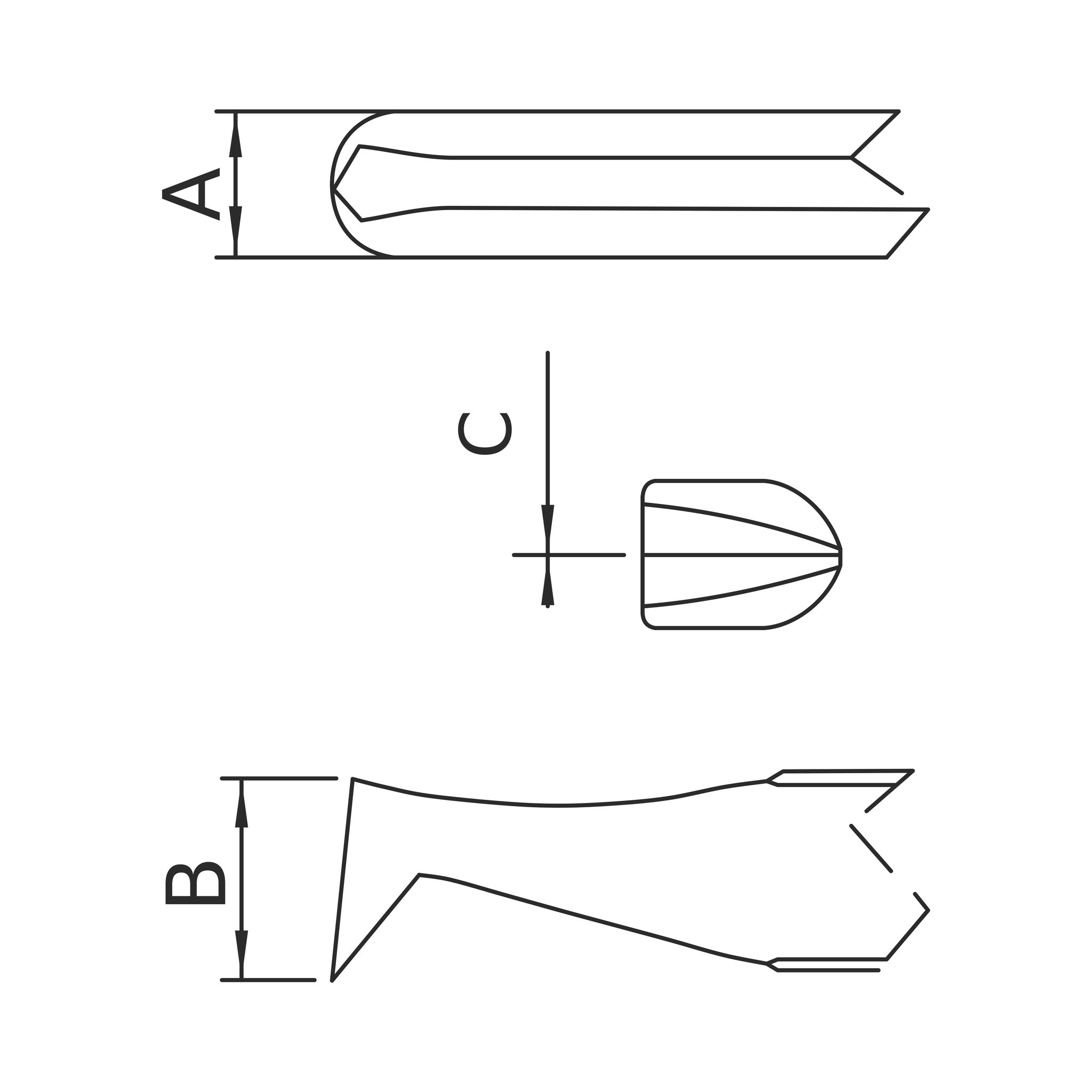 Schéma des pointes – Brucelles coupantes ESD type 15AGW Dumont