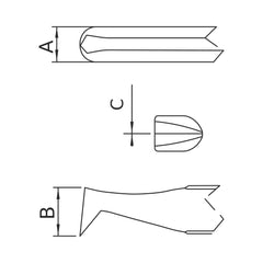 Schéma des pointes – Brucelles coupantes ESD type 15AGW Dumont