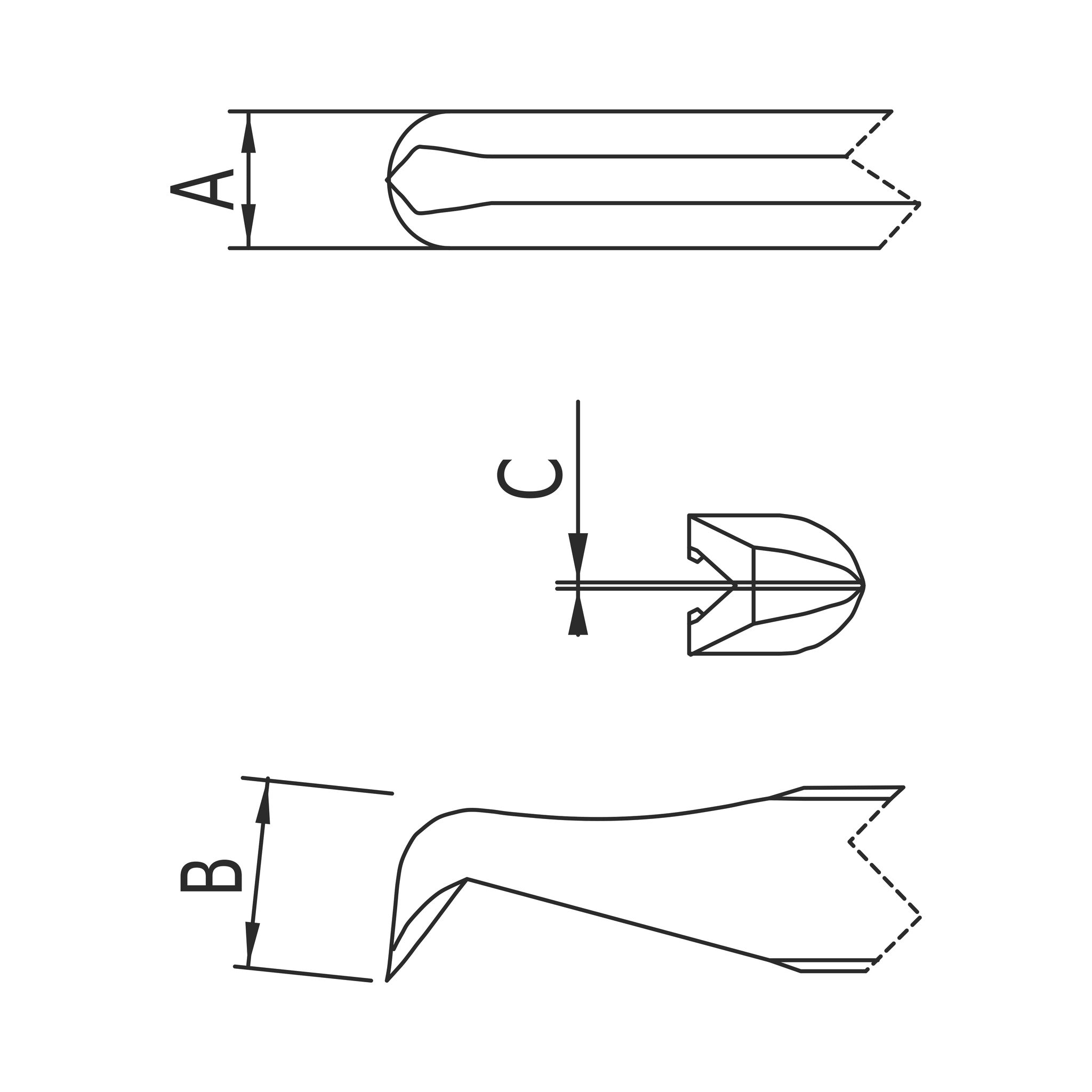 Schéma des pointes – Brucelles coupantes ESD type 15ARW Dumont