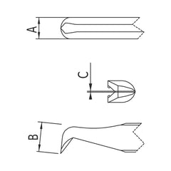 Schéma des pointes – Brucelles coupantes ESD type 15ARW Dumont