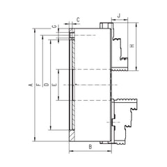 Mandrin 3 mors acier – DIN 55029 Camlock – Niederhauser – schéma coté