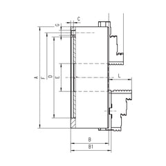 Mandrin 6 mors acier – DIN 6350 – Niederhauser – schéma coté