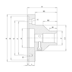 Mandrin porte-pinces FNP-K – fixation cylindrique – Niederhauser – schéma coté